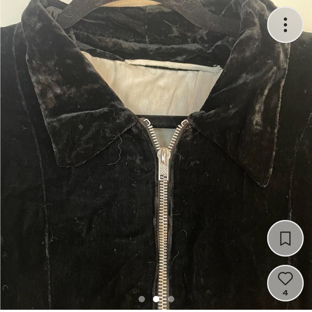 Vintage antique black velvet dress - Picture 2 of 3